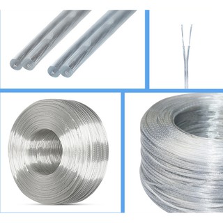 สายไฟใส สายใส สายไฟ ใส transparent wire cable 26 24 22 18 awg (0.15 0.2 0.3 0.75mm² สายลำโพง สายไฟคู่ สายคู่