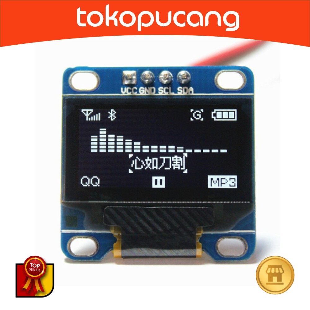 โมดูล LCD OLED 0.96" สีขาว 128X64 i2C สําหรับ Arduino