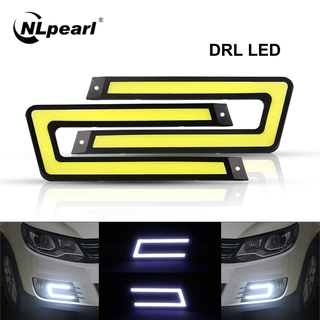 NLpearl หลอดไฟตัดหมอก COB LED DRL DC 12V สําหรับรถยนต์ 1 คู่