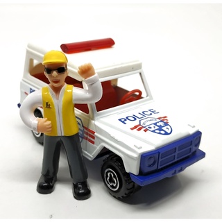 Majorette 7300 Series - Land Rover - Police + Figure - White Color /scale 1/46 (3.5 inches) no Package