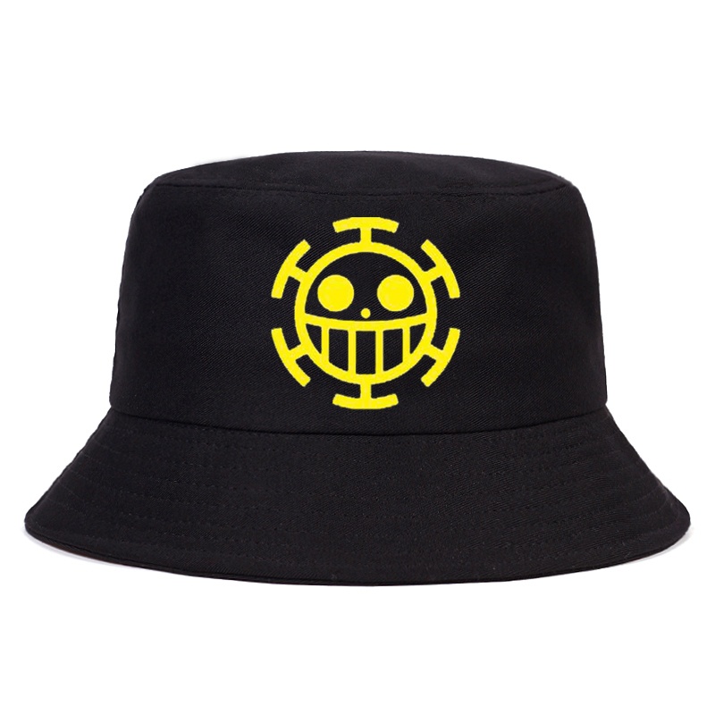 หมวกบักเก็ต ผ้าฝ้าย 100% ลายอนิเมะโจรสลัด One Piece คุณภาพสูง