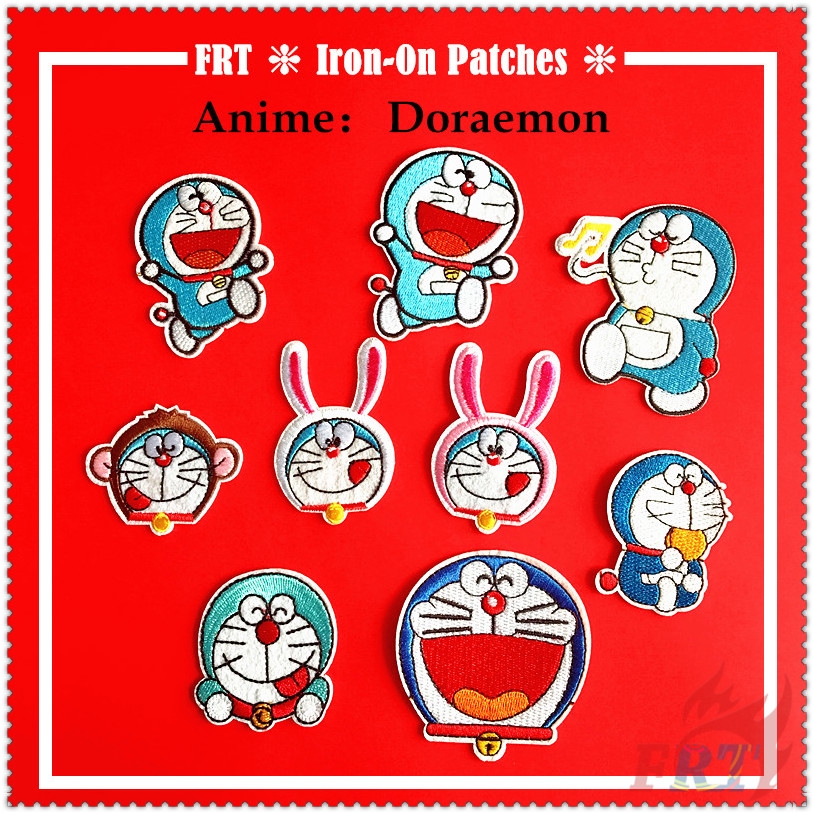 ✿ แผ่นแพทช์รีด ลายการ์ตูนโดราเอมอน ✿ แผ่นแพทช์ ปักลาย Diy สําหรับติดตกแต่งเสื้อผ้า จํานวน 1 ชิ้น