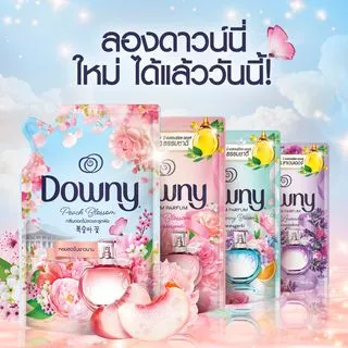 [ใหม่] Downy ดาวน์นี่ น้ำยาปรับผ้านุ่มสูตรเข้มข้น กลิ่นดอกไม้สดและลูกพีช 460มล Downy Sunshine & Spring Blossom 460 ML