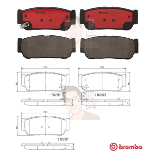 P30 057C ผ้าเบรก R (แท้ BREMBO รุ่น Ceramic) Ssangyong สตาวิค 2.0 2.7 3.2 ปี2005