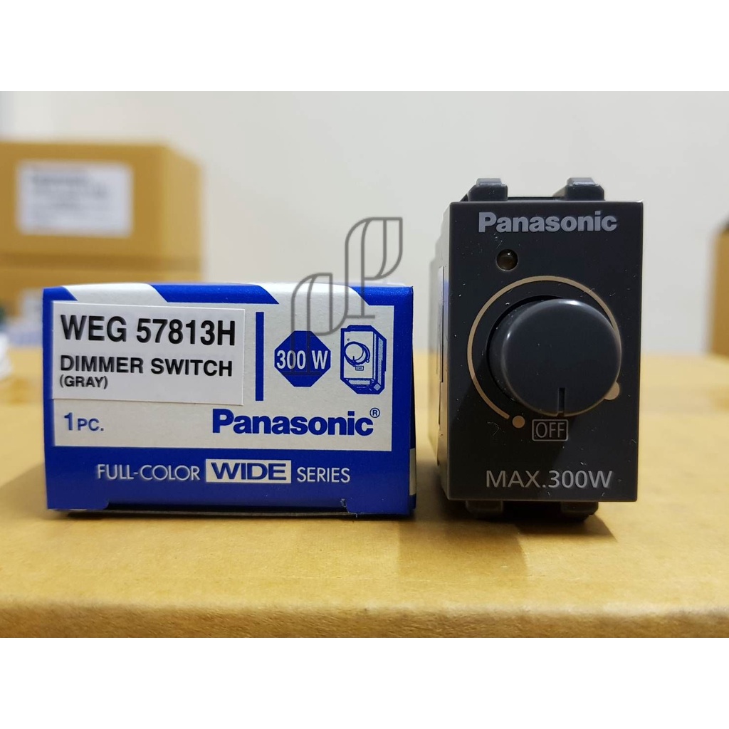 Panasonic สวิทช์หรี่ไฟ 300W สีขาว สีเทา 300W หรี่กับหลอดไส้ทั่วไปและหลอดฮาโลเจน 220v DIMMER SWITCH WEG57813