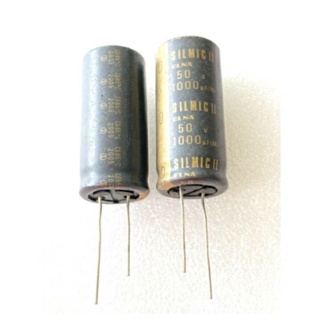 (แพ็ค2ตัว) CAPACITOR 1000UF 50V คาปาซิเตอร์ ELNA SILMIC II แถบสีทอง 18x40mm Cเกรดออดิโอ 1000UF50V