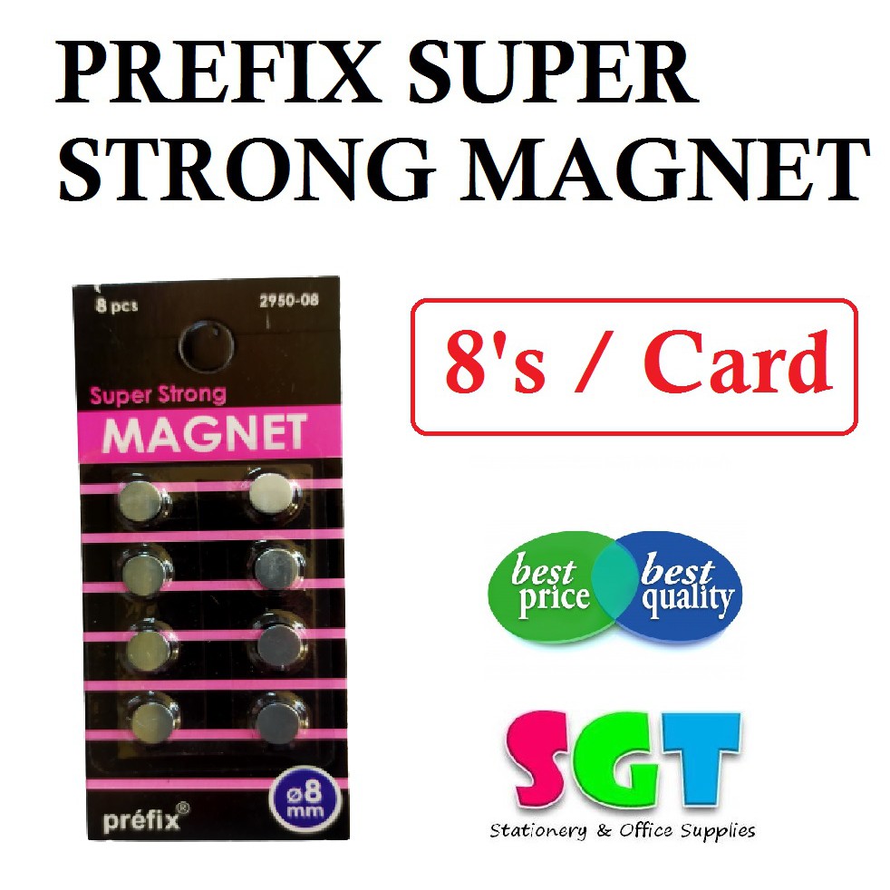 PREFIX Super Strong Magnet 8mm x 2mm ( 8s / Card )