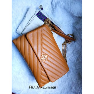 🍑Tory Burch (ทอรี่ เบิร์ซ)  KIRA CHEVRON ขนาด 11" กระเป๋าสะพายข้าง สีburnt orange