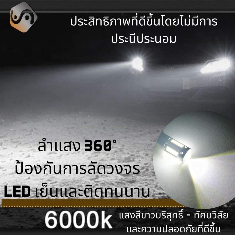 1คู่ LED PW24W Daytime Running Lights (DRL) {จัดส่งด่วน} แสงจ้าสีขาวบริสุทธิ์ (6000K) ติดตั้งง่ายและ
