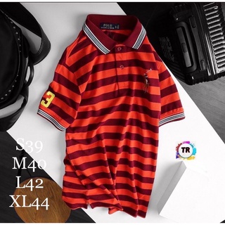 เสื้อโปโลแขนสั้นลายขวาง