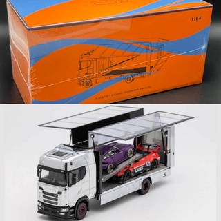 GCD x Art Work 1:64 / Scania 730S transporter Chorme​ Silver​