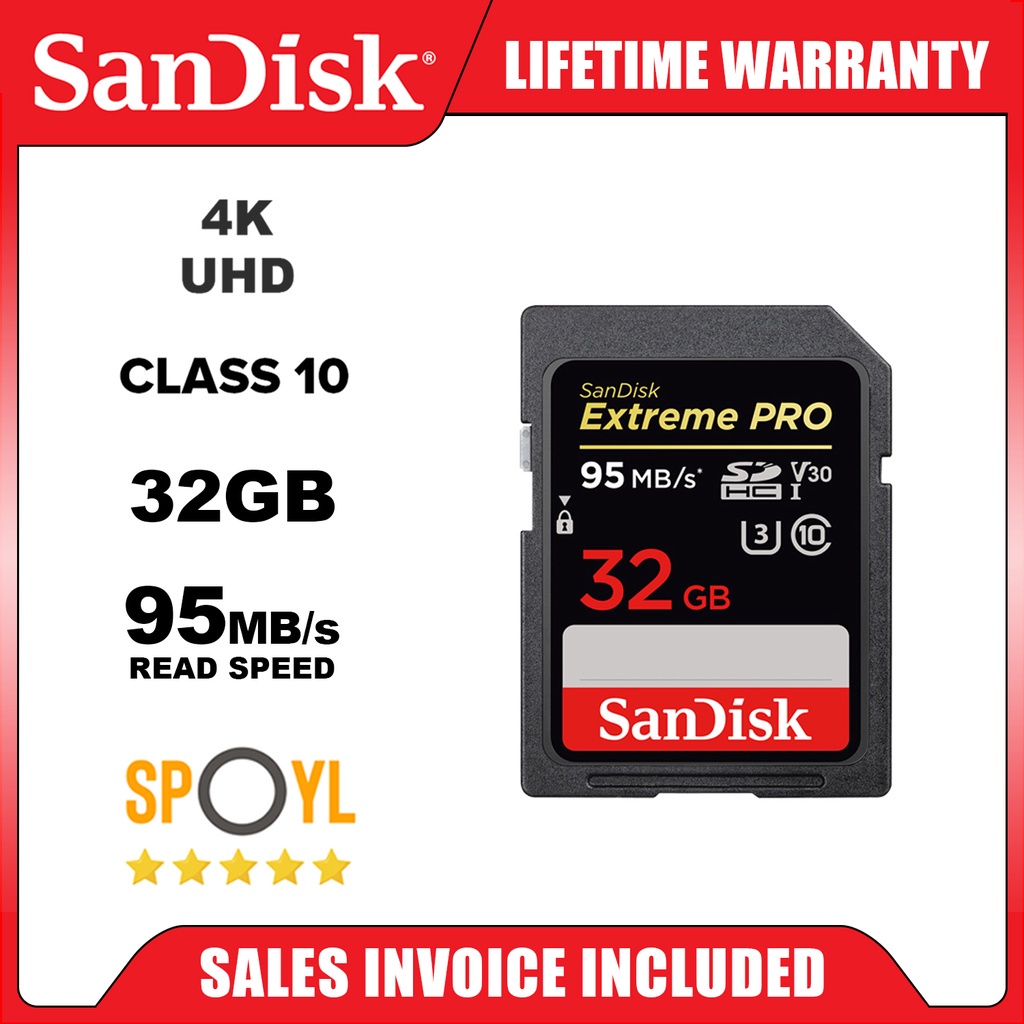 oo pop  Extreme Pro 32GB SD Card SDHC SDSDXXG-032G UHS-I Class 10 U3 V30 DSLR Camera