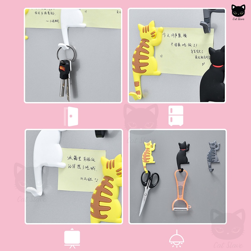 ตะขอแขวนแม่เหล็ก ตะขอหางแมว แม่เหล็ก​ติด​ตู้เย็น แม่เหล็กแมว ตะขอ ที่แขวนของ ที่ติดตู้เย็น แม่เหล็ก ที่แขวน - รูปที่ 6