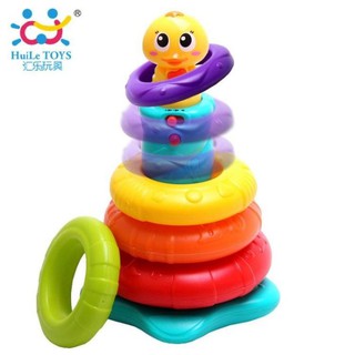 ห่วงเป็ดเรียงซ้อนสายรุ้ง ของเล่น กิจกรรม Stacking Rainbow Duck Baby Toys
