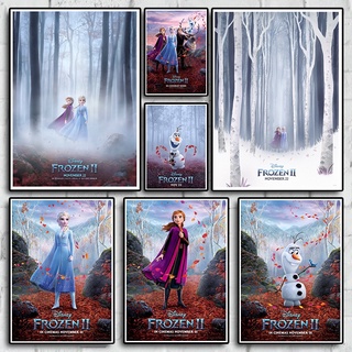 Oscar-winning โปสเตอร์กระดาษคราฟท์ ลายฟิล์มแอนิเมชั่น Frozen 2 3D สไตล์เรโทร สําหรับตกแต่งบ้าน