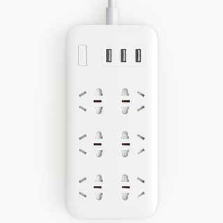 Xiaomi Smart Power Strip เครื่องจ่ายไฟอัจฉริยะ 2A ชาร์จไฟได้รวดเร็ว 3 เต้า USB 6 ปลั๊กไฟมาตรฐาน