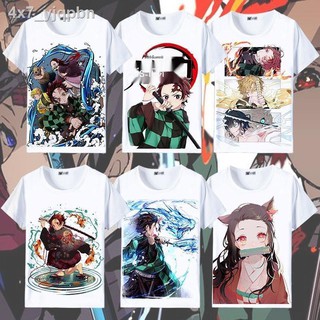 ✒❃✎🔥ถูกและดี ชุดคอสเพลย์ Anime เสื้อดาบพิฆาตอสูร ชุดชิโนบุGhost Slayer Animation Peripheral T-shirt เสื้อผ้าฤดูร้อนแขน