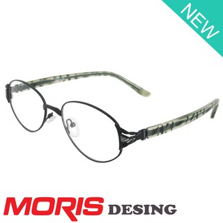 Moris แว่นตา รุ่น สีดำ กรอบเต็ม ขาสปริง วัสดุ สแตนเลส สตีล (สำหรับตัดเลนส์) Eyewear Top Glasses Frame