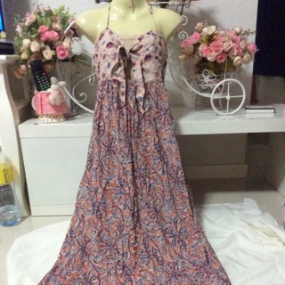 NEW ZARA BASIC maxidress floral bohemain เดรสโบฮีเมี่ยนสวยของใหม่2990สวยค่ะ