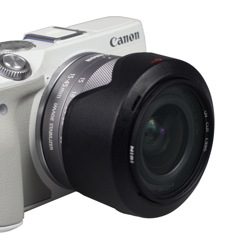 Bizoe EW-53 เลนส์ฮู้ดกล้อง สําหรับกล้อง Canon EF-M 15-45 มม. M10 M50 M100 M200 M3 M5 M6 M6Ii