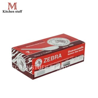 M KITCHEN 100000 ช้อนสแตนเลส ม้าลาย กว้าง 4.2 ซม ช้อนกินข้าว ช้อนกลาง ช้อน Zebra ตราม้าลาย 12 คัน (C2)