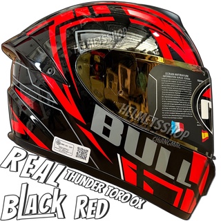 REAL THUNDER TORO OX BLACK RED [ เต็มใบ ] [ แว่นชั้นเดียว ] [ มีช่องเว้า ] [ DD-Ring ]