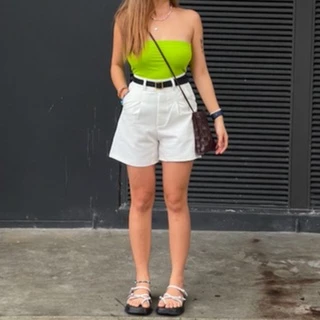 upeachme(C5-5.5) MOLLY SHORTS (S-3XL) กางเกงขาสั้นเอวสูงปรี้ดหุ่นไหนก็ใส่สวย! ขาสั้นตะขอสีพื้น กางเกงเอวต่ำ