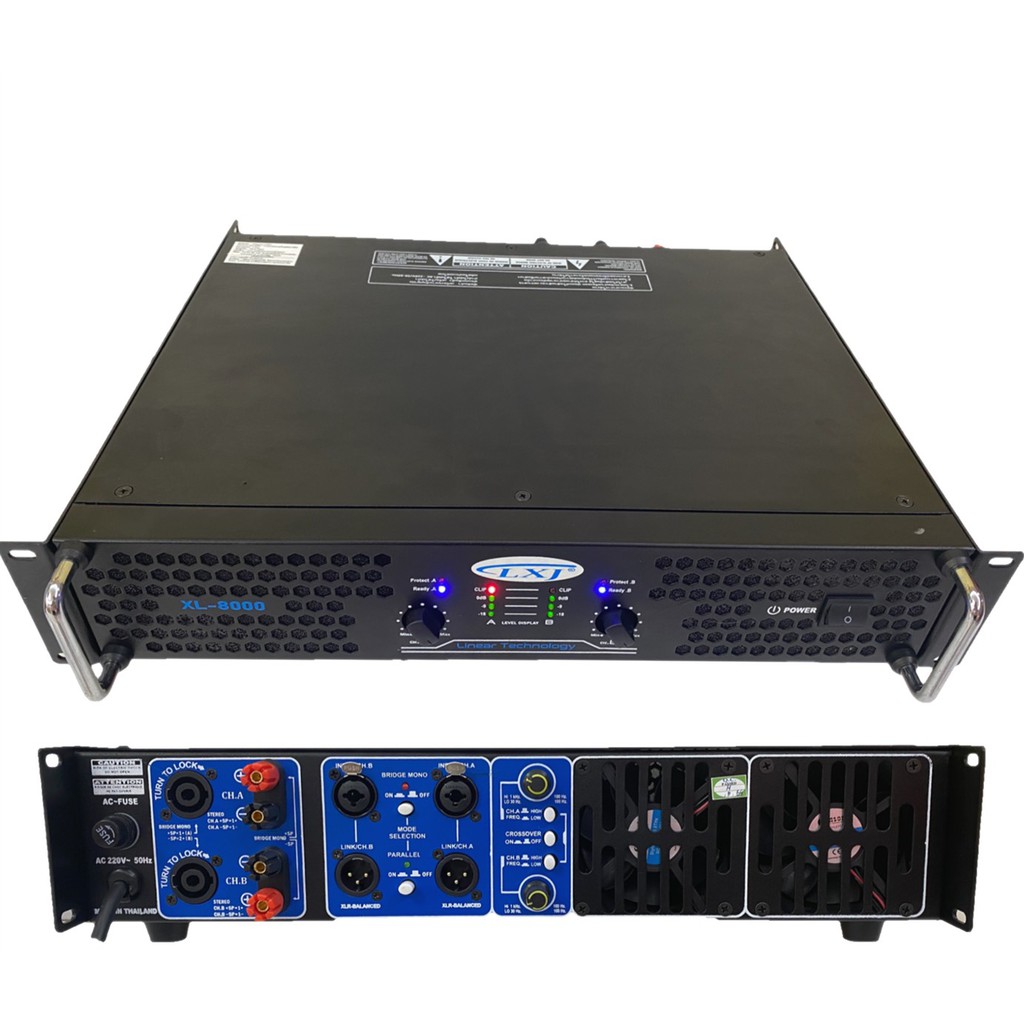 LXJ เพาเวอร์แอมป์ 1000W RMSProfessional Poweramplifier1000W RMS ยี่ห้อ LXJ รุ่น XL-8000สีดำ ส่งไว เก