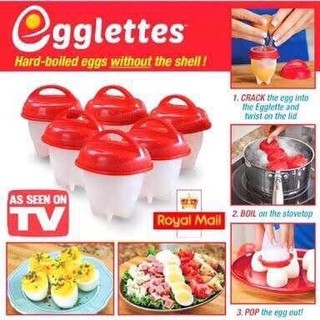 silicone egg boil ซิลิโคนต้มไข่มหัศจรรย์ อุปกรณ์อเนกประสงค์สำหรับ ทำไข่ต้มโดยไม่ต้องปลอกเปลือกไข่ 6 ชิ้น