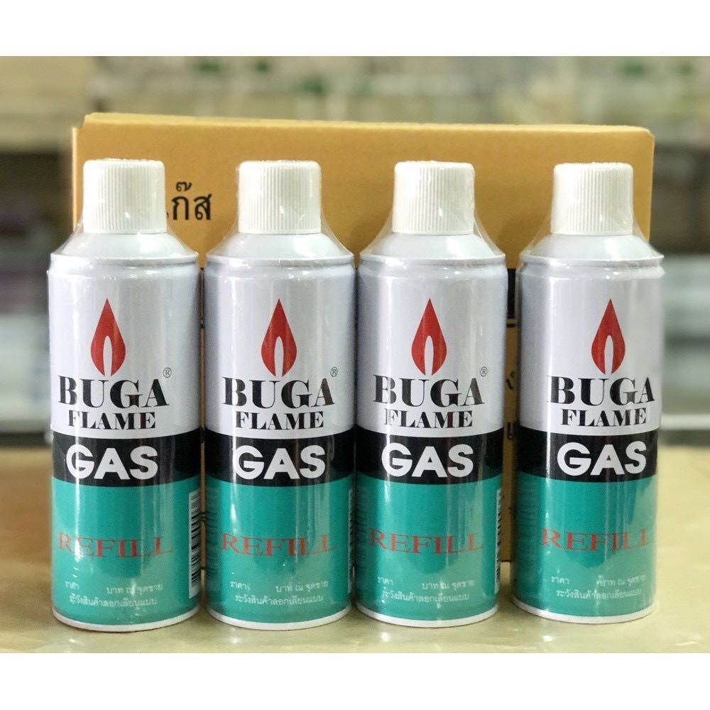 ถูกที่สุด!! (1 กระป๋อง) BUGA FLAME GAS REFILL แก๊สไฟแช๊ค แก๊สเติมไฟแช็ค ก๊าซเติมไฟแช็ค บูก้า ขนาด 200กรัม (375 ml)