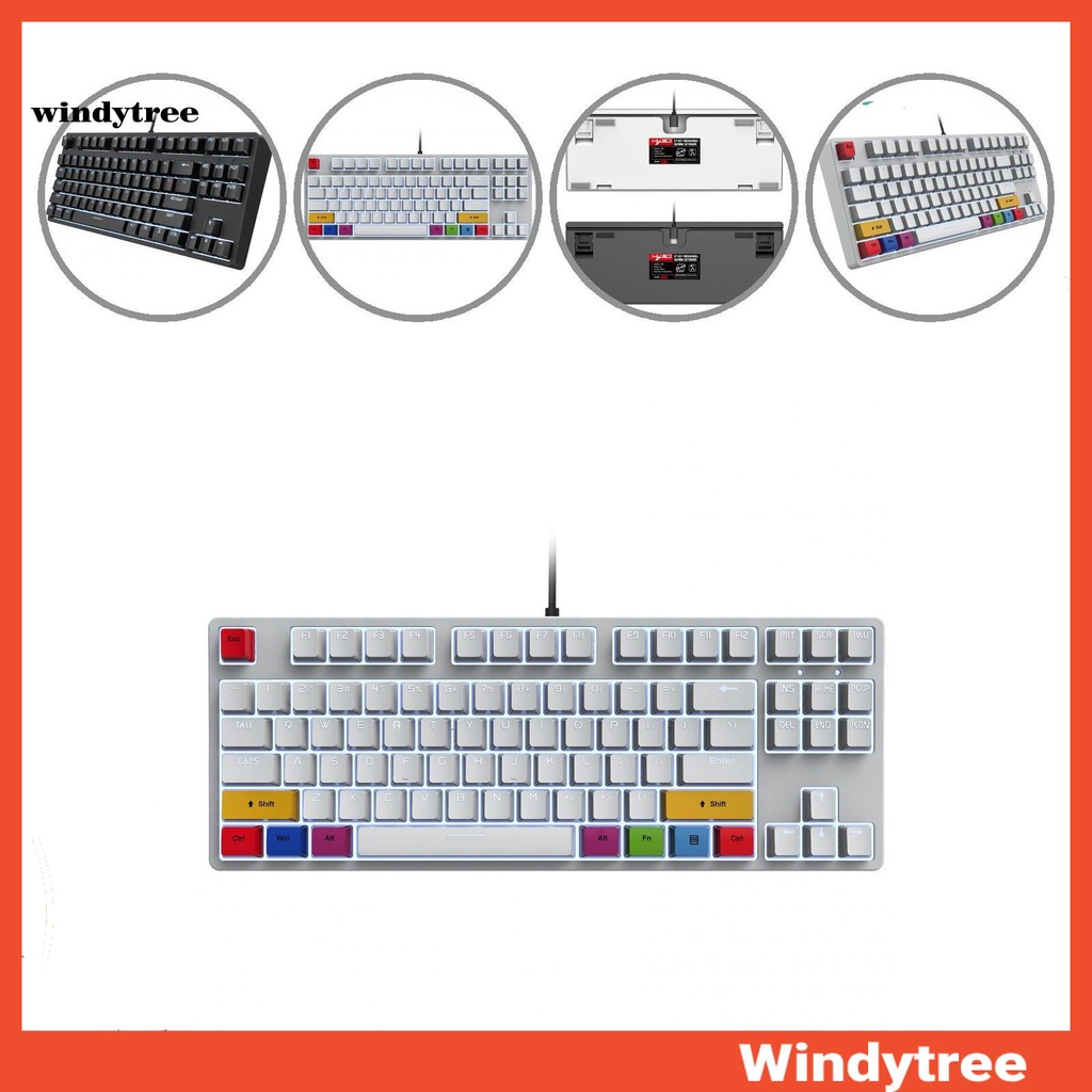 [W&T] Ergonomic Mechanical Keyboard 87 Keys Office Mechanical Keyboard ...