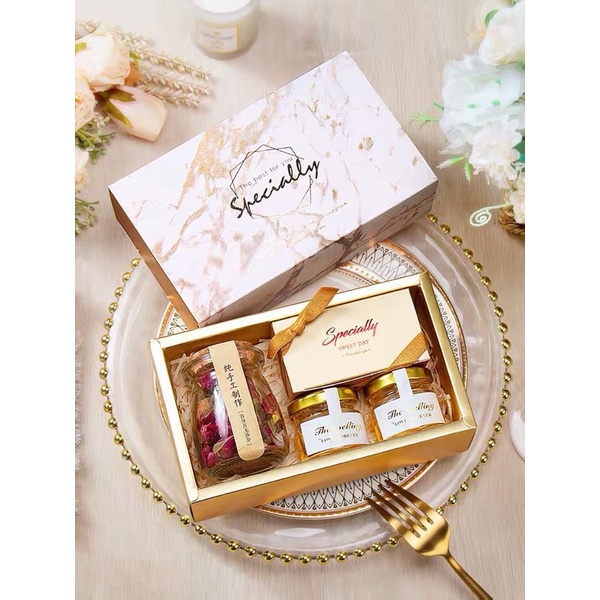 ชุดของขวัญกุหลาบน้ำผึ้ง ชากุหลาบ Giftset Two Tone Tea ของขวัญวันแม่