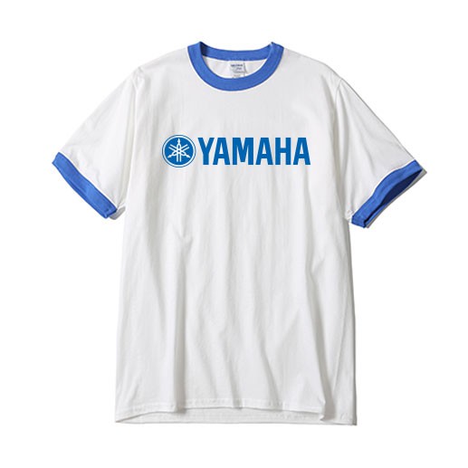 เสื้อยืด คอกลม แขนจั๊มสีฟ้า คุณภาพเยี่ยม YAMAHA MOTORCYCLE R1 R6 R3 MT มอเตอร์ไซต์