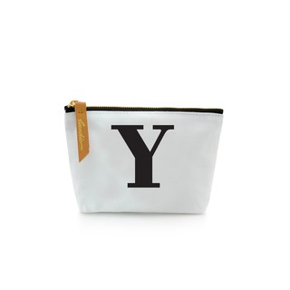 กระเป๋าผ้าลายอักษร ALPHABET  Pouch Coin Bag  WHITE  Y