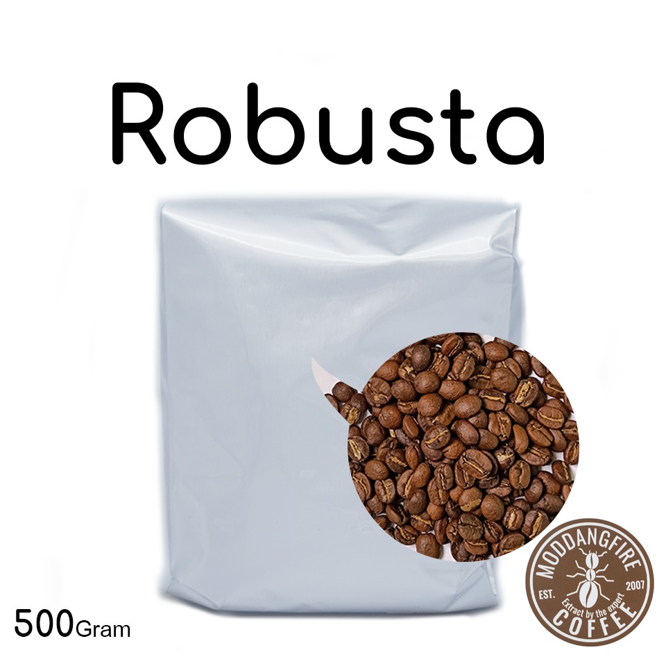 เมล็ดกาแฟ [คั่ว กลาง] FINE ROBUSTA # โรบัสต้าโคตรสะอาด #:โรงคั่วกาแฟมดแดงไฟ