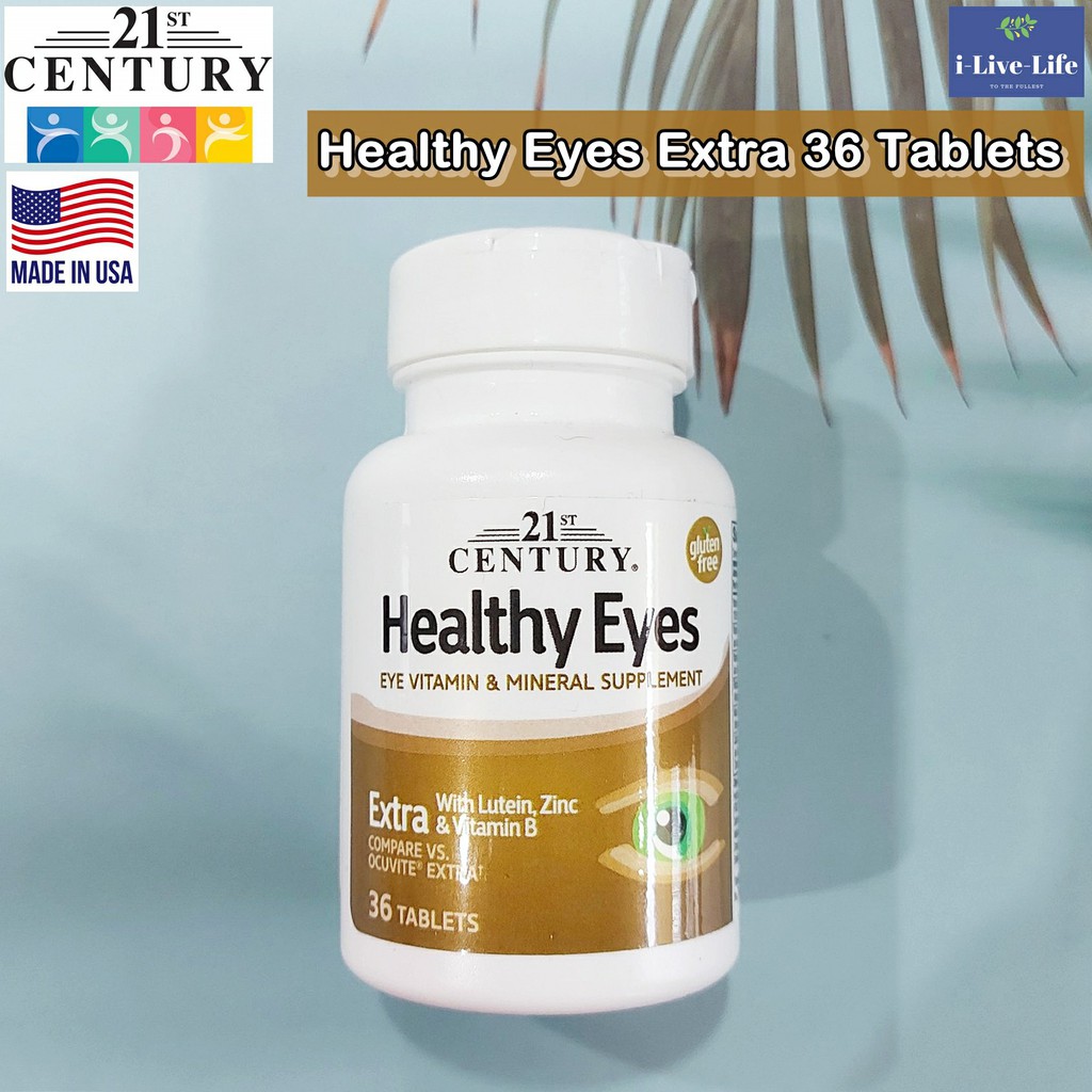 Healthy Eyes Extra with Lutein, Zinc &amp; Vitamin B 36 Tablets - 21st Century อาหารเสริมสำหรับสายตา