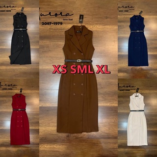 เดรสสูทแขนกุดมาพร้อมเข็มขัด งานป้าย xs S M L XL