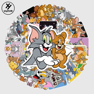 สติกเกอร์พิมพ์ลาย Tom And Jerry Series ป้องกันน้ําสําหรับติดกระเป๋าเดินทาง