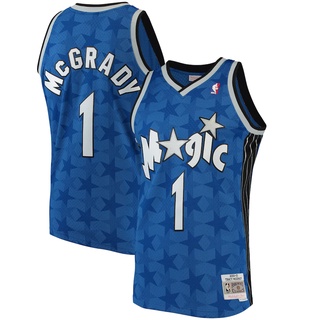 เสื้อกีฬาแขนกุด ลายทีม Orlando Magic NBA Jersey Tracy McGrady 2001-02 สไตล์เรโทร คลาสสิก พลัสไซซ์