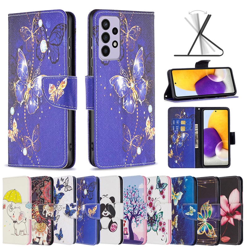 เคสโทรศัพท์หนัง ฝาพับ พร้อมช่องใส่บัตร สําหรับ Samsung Galaxy A55 A35 A15 A25 5G