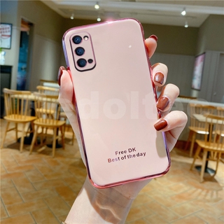 เคส OPPO Reno 4 4G การป้องกันเลนส์รูปแบบใหม่ 6D ชุบซิลิโคนเคสโทรศัพท์แบบนิ่ม