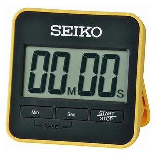 นาฬิกาจับเวลานับถอยหลัง ตัวเรือนพลาสติกสีเหลือง SEIKO DIGITAL TIMER รุ่น QHY001Y ขนาดตัวเรือน 66 มม. พร้อมขาตั้ง มีเสียง