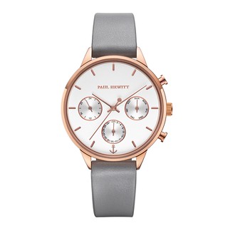 Paul Hewitt White Sand IP Rose Gold Leather Watch Strap Graphite