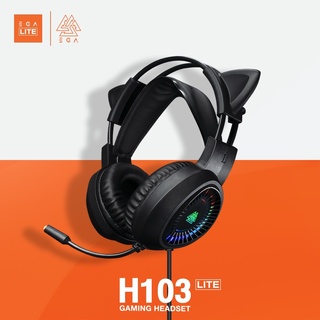 EGA หูฟังเกมมิ่ง LITE H103 LED หูแมวถอดออกได้