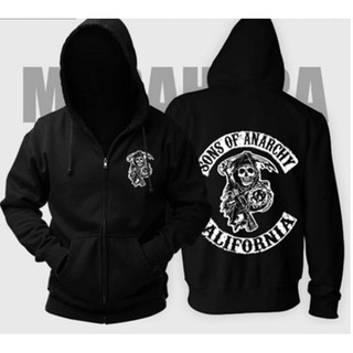 Sons of Anarchy แฟชั่นใหม่ซิปคาร์ดิแกนผู้ชายเสื้อกันหนาวหมวก Tops Hoodies