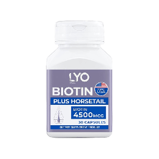 LYO Biotin Plus Horsetail ไลโอไบโอติน biotin หนุ่มกรรชัย | ปลูกผม แก้ผมร่วงผมบาง biotin zinc ไบโอตินซิงค์ ส่งฟรี0บาท