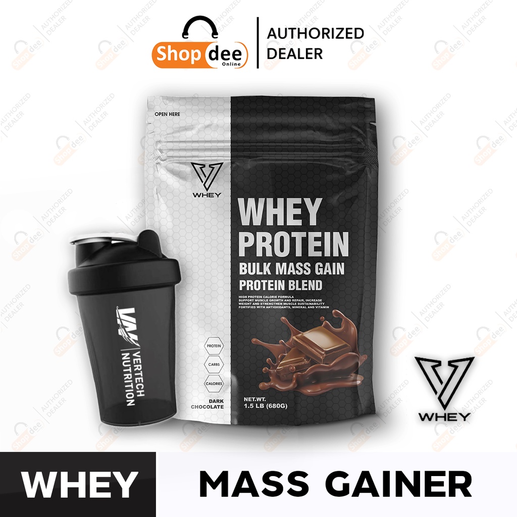 V Whey Bulk Mass Gain Protein Blend Dark Chocolate 1.5Lb. สูตรเพิ่มน้ำหนักเสริมสร้างมวล