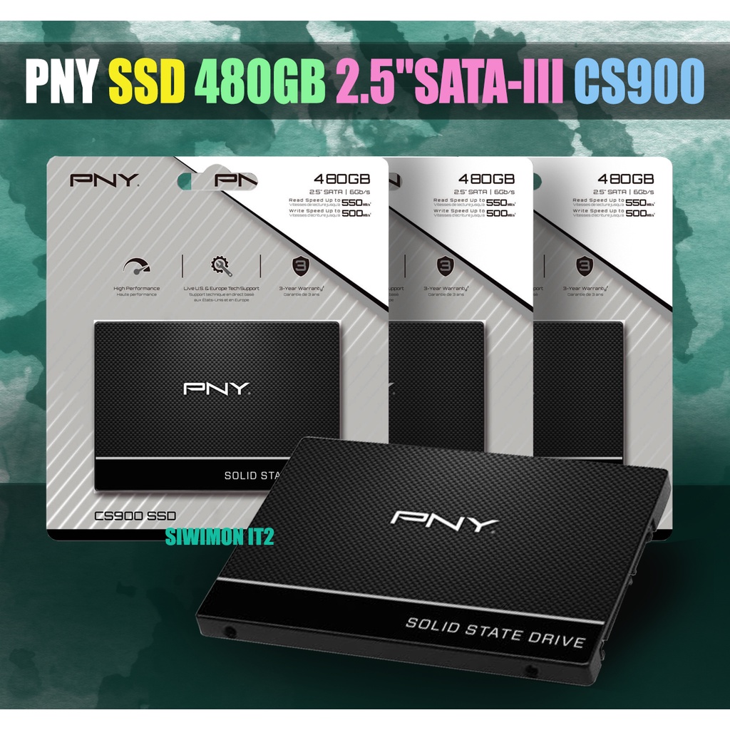 SSD PNY 480GB 2.5''SATA-III CS900 (SSD7CS900-480-RB)