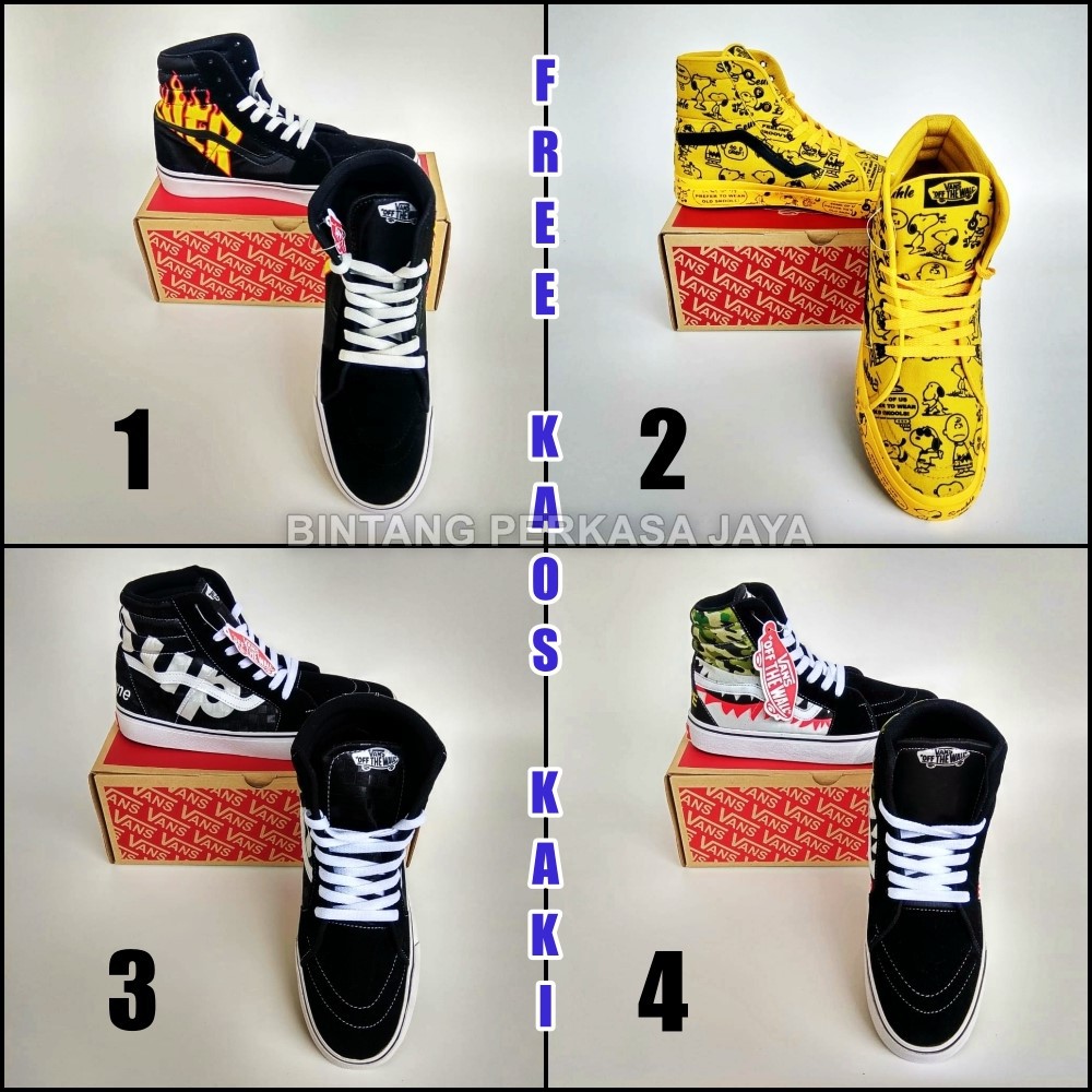 TRASHER Tracker Vans Shoes For Men SK8 High Shoes - CHARLY High - SUPREME High - BAPE High