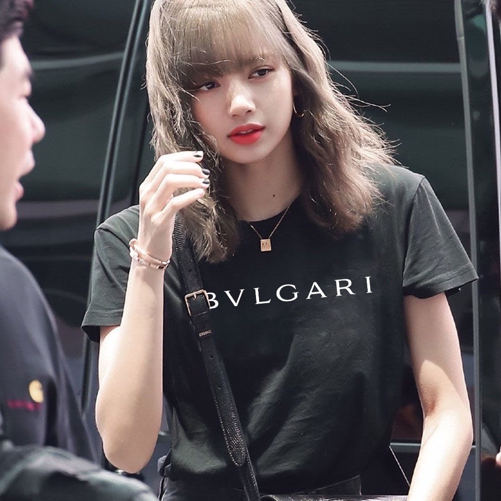 เสื้อยืด Cotton100% แฟชั่น Bvlgari ลิซ่า เสื้อใส่สบาย ผ้าดีหนานุ่มใส่สบาย ส่งทั่วไทย